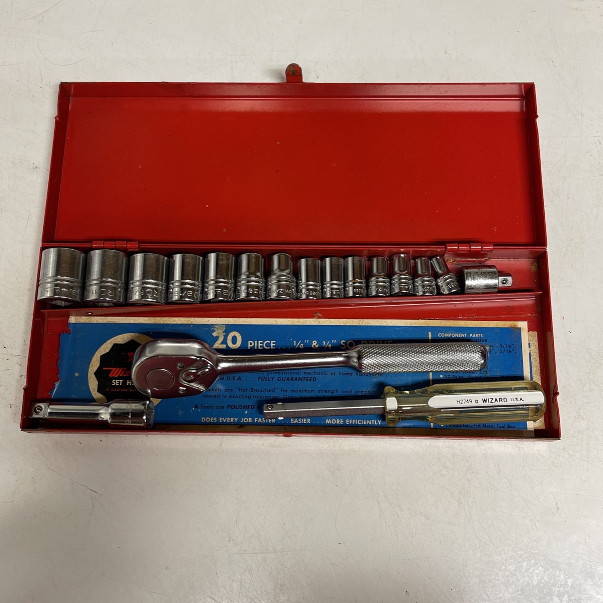 Wizard 3/8 Socket Set Made In USA