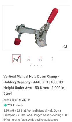 Vertical Manual Hold Down Clamp