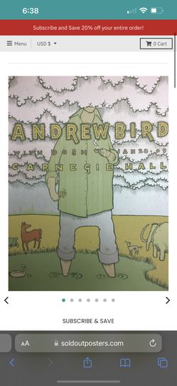 Andrew Bird- 2009 Jay Ryan Poster New York City Carnegie Hall
