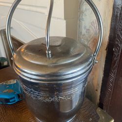 Chrome Ice Bucket, Vintage Mid Century Insulated Ice Pail