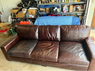 Grisham Brown 100% Top Grain Italian Leather “94” Sofa