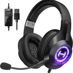 Edifier G2II Gaming Headset for PC, PS4, USB Wired Headphones with 7.1 Surround Sound, Noise Cancelling Microphone and 50mm RGB Light, Compatible with