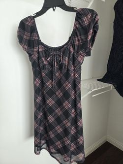SO Babydoll Black Plaid Dress Size S