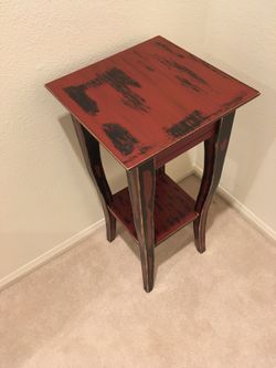 Decorative wood burgundy end table nightstand