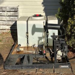 Rightlook Mobile Sprayer System pressure washer with tank on a custom skit