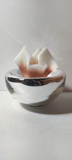 Beautiful Candle And Candle Holder Chrome Base With Rare Candle Design Home Decor Table Art Unique Candle