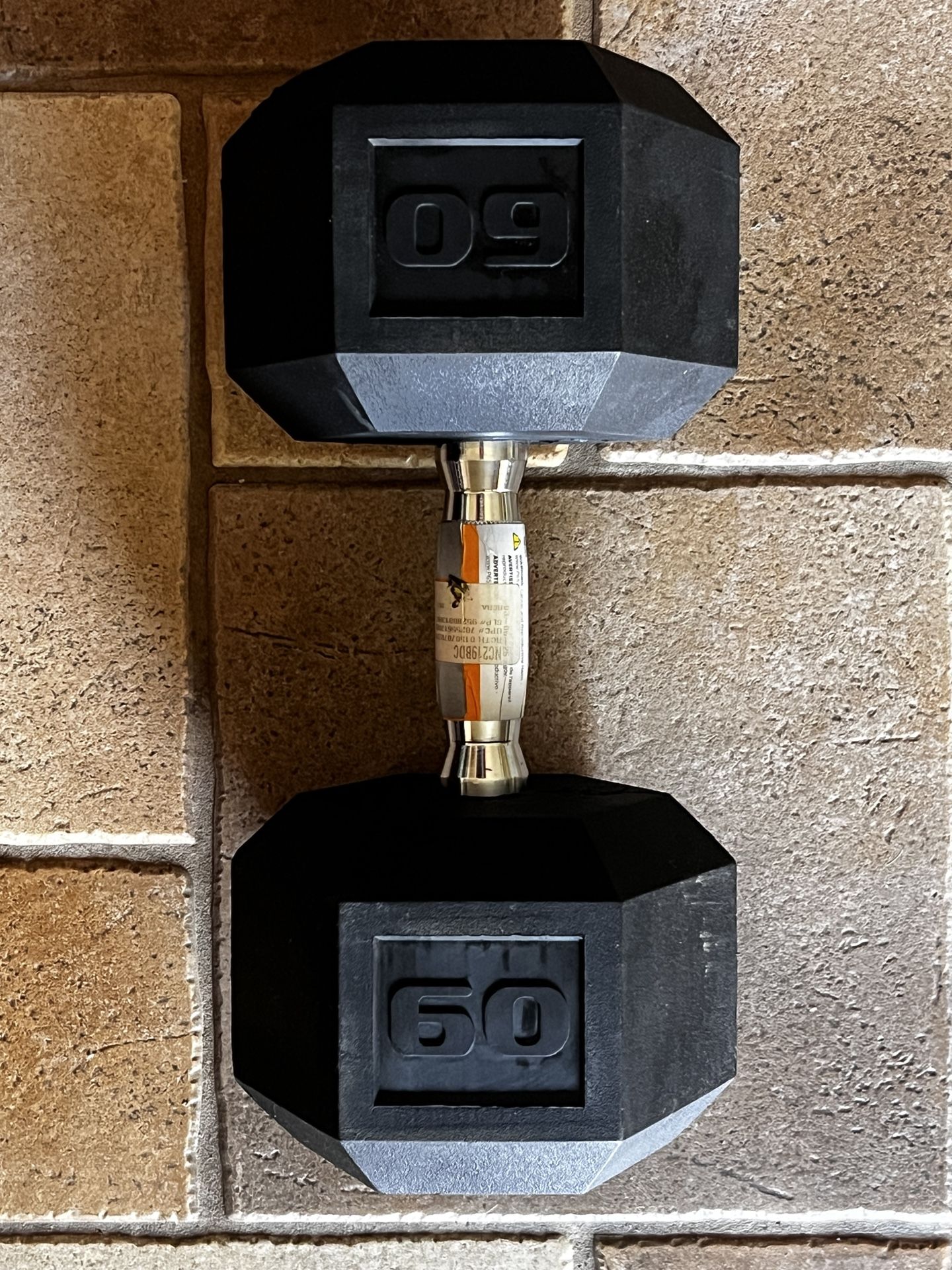 NEW 60 Lb Cap Dumbbell