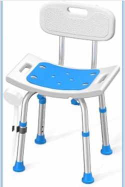 HOMLAND Shower Chair for Inside Shower with Removable Back, 400 Ibs Heavy Duty Bath Seat for Bathtub, Safety Bath Stool for Seniors and Disabled, Alum