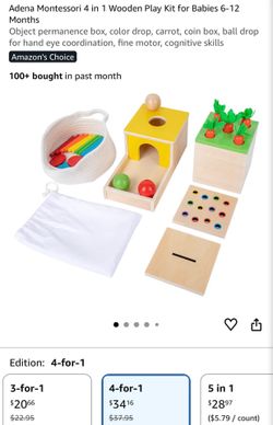 Brand new Montessori 4 in 1 wooden set
