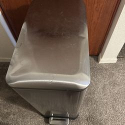 Stainless Steel Dual Trash/Recycling Can /w Foot Pedal