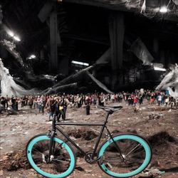 Golden Cycles Fixed Gear Bike Black with Teal Rims