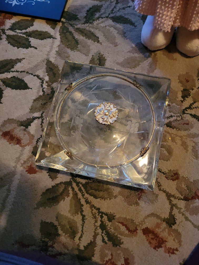 Glass Ash Tray/ Candy Dish/ Antique