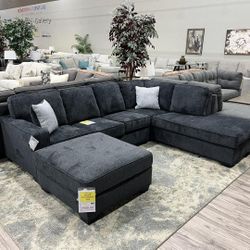 Altari Slate 2 Piece Sectional with Chaise ❤️$10 Down Payment Finance ▪️Brand New ▪️# Sofa # Loveseat # Couch # Living Room Set Options Available