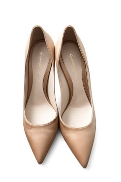 Gianvito Rossi Beige Pointed-Toe Leather Pumps