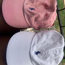 Pink and White Polo Hats