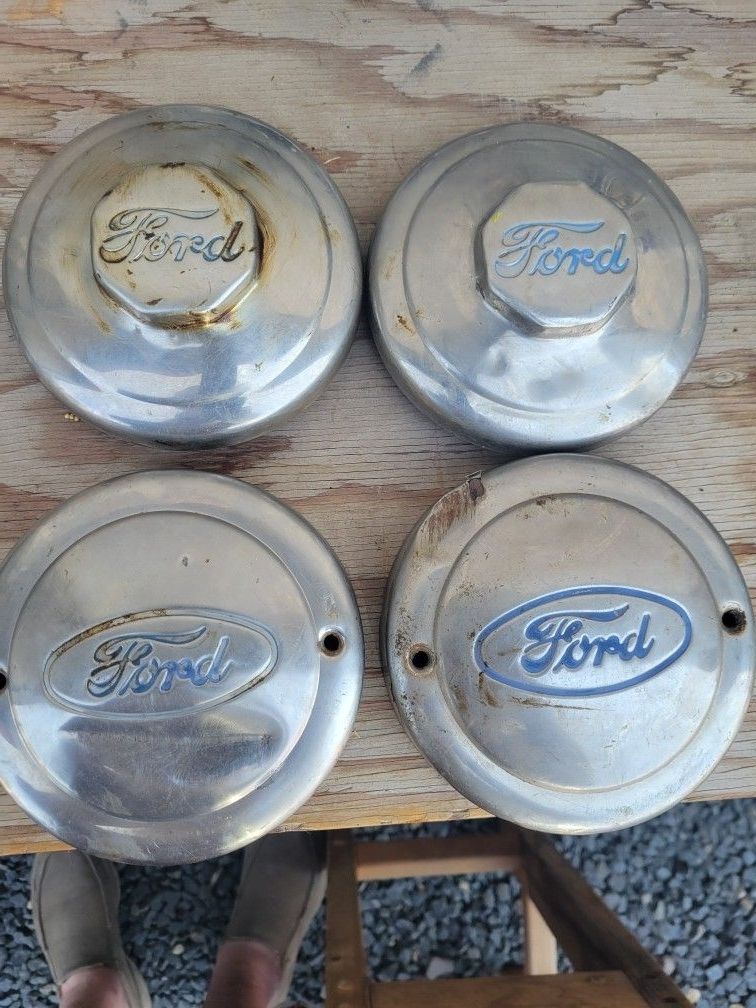 Set of 4 Ford Truck Hub Caps. Stainless Steel