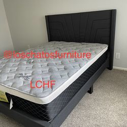 Queen size bed frame and mattress