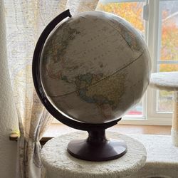 Vintage-Style Globe – 16” Tall (Like New)
