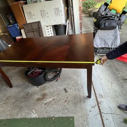 Wood Table With 6 Wood Chairs 
