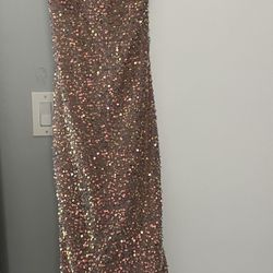 Pink/ Holographic Sequin PROM dress 