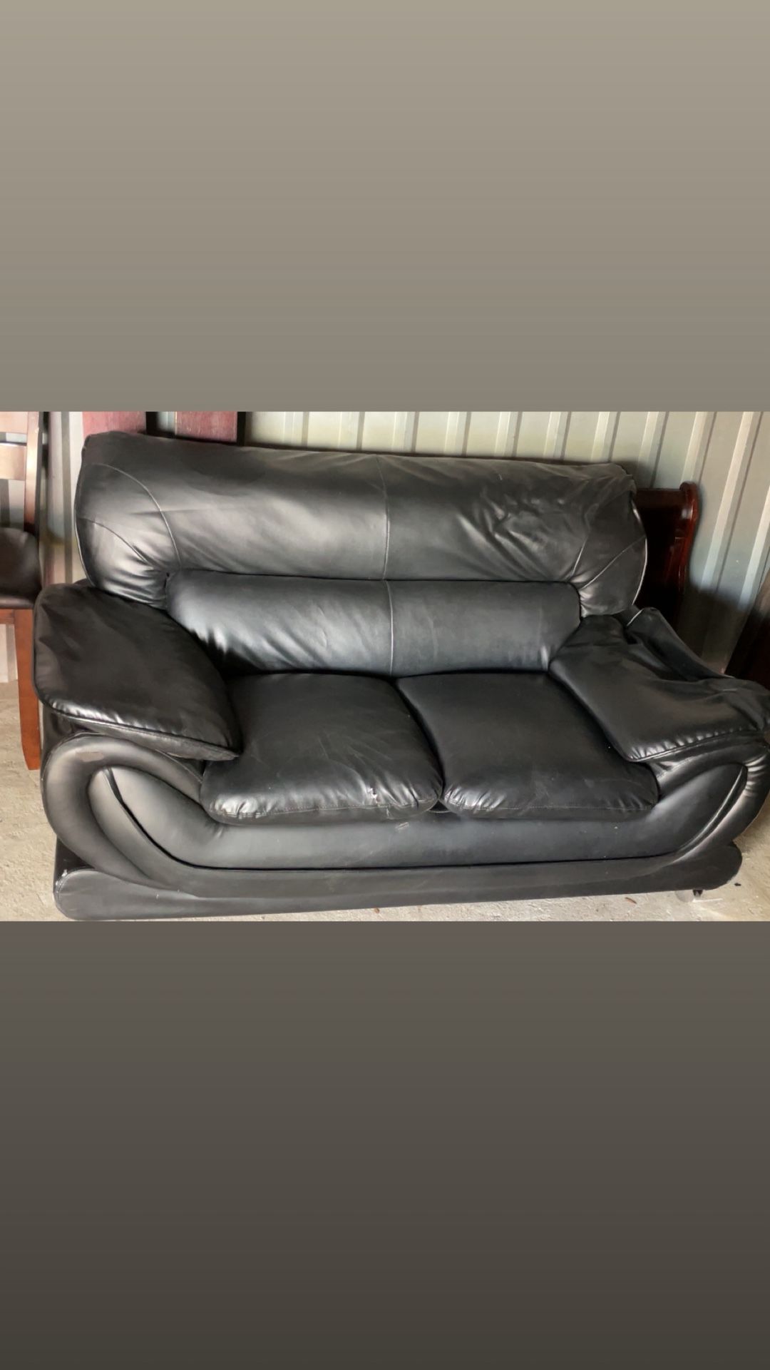 Black Couch - Fake Leather Material FREE