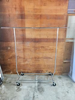 Rolling Chrome Garment Rack on Wheels