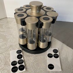 VINTAGE  ENVASES DE PLÁSTICO GIRATORIO PARA ESPECIAS 