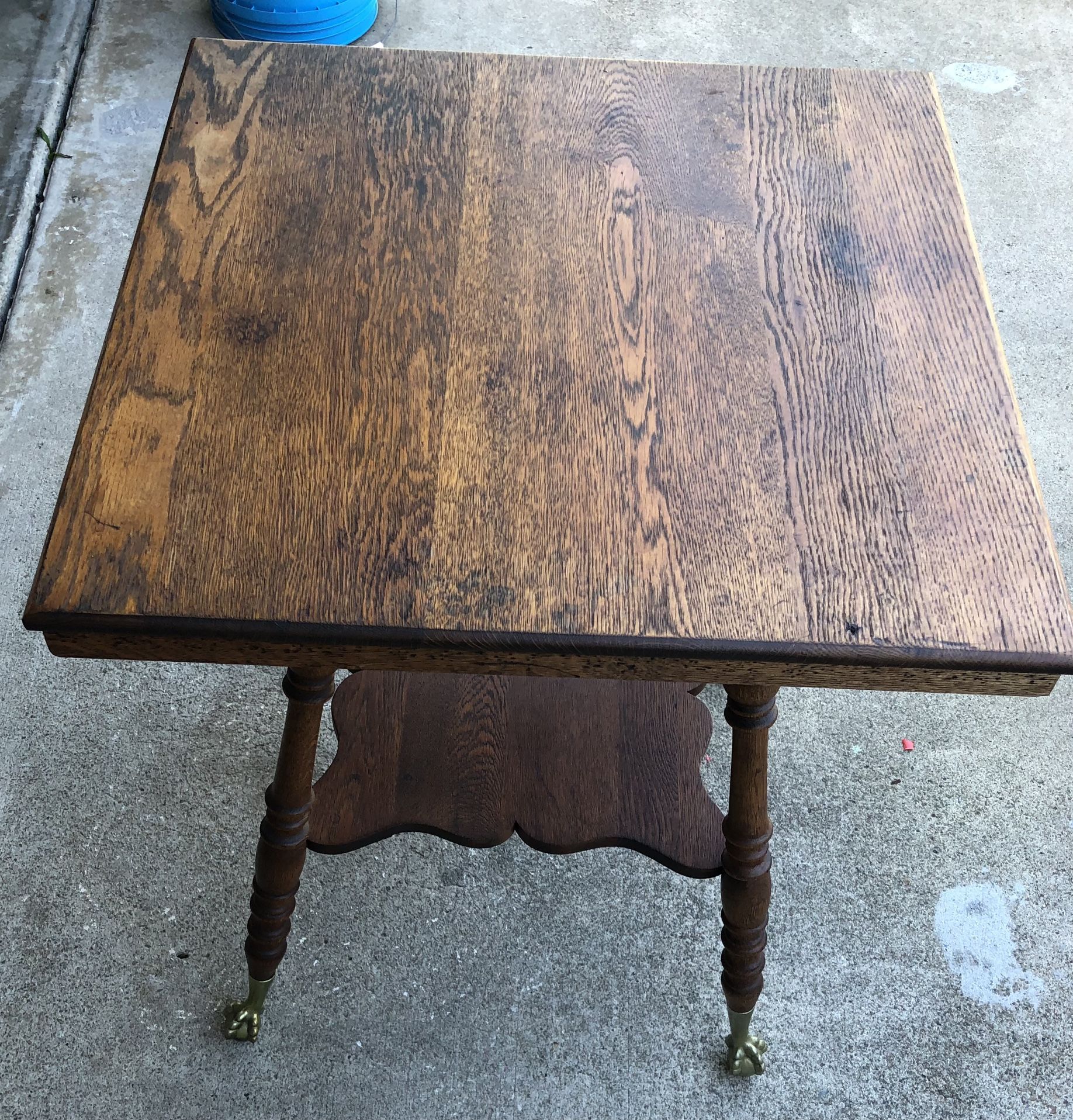 Antique 19th C. American Tiger Oak Side Table