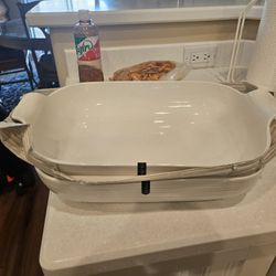 B Harbor Collection 2.74 QT Parallel WHT Rectangle Baker New