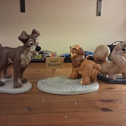 3 WDCC (Walt Disney Classic Collection) "Lady and the Tramp Statues (Please Read)