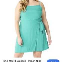 Nine West sleeveless faux-wrap mini dress size xl