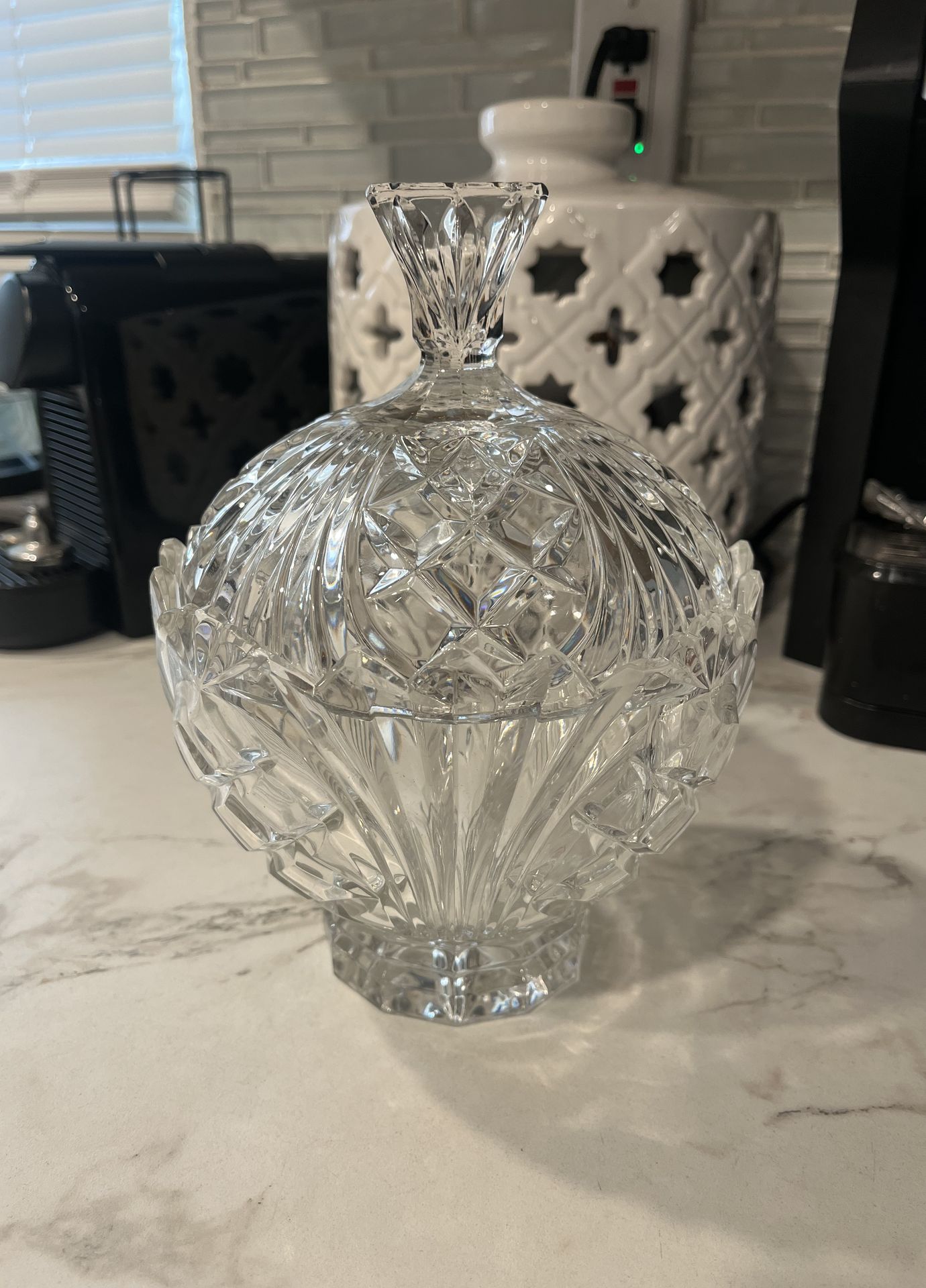 Vintage Fifth Avenue Lead Crystal Bowl With Lid