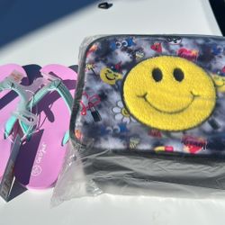 Emoji Lunchbox/girls Flip Flops