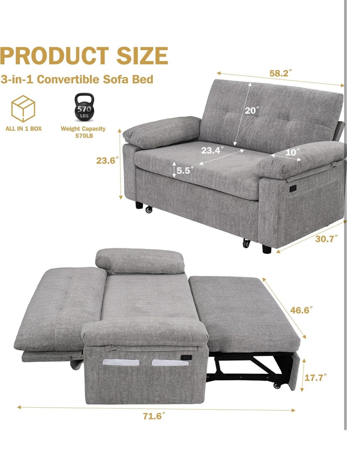 Convertible sofa Bed