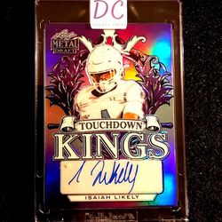 Isaiah Likely  Leaf Metal Ravens Purple Draft Autographed /25 Rookie!! BALTIMORE RAVENS NFL 