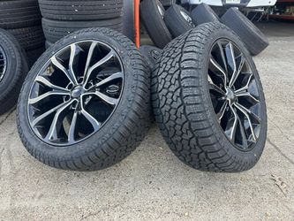 22" GLOSS BLACK MILLED RIMS TIRES FOR FORD F150