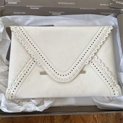 White Leather Clutch 