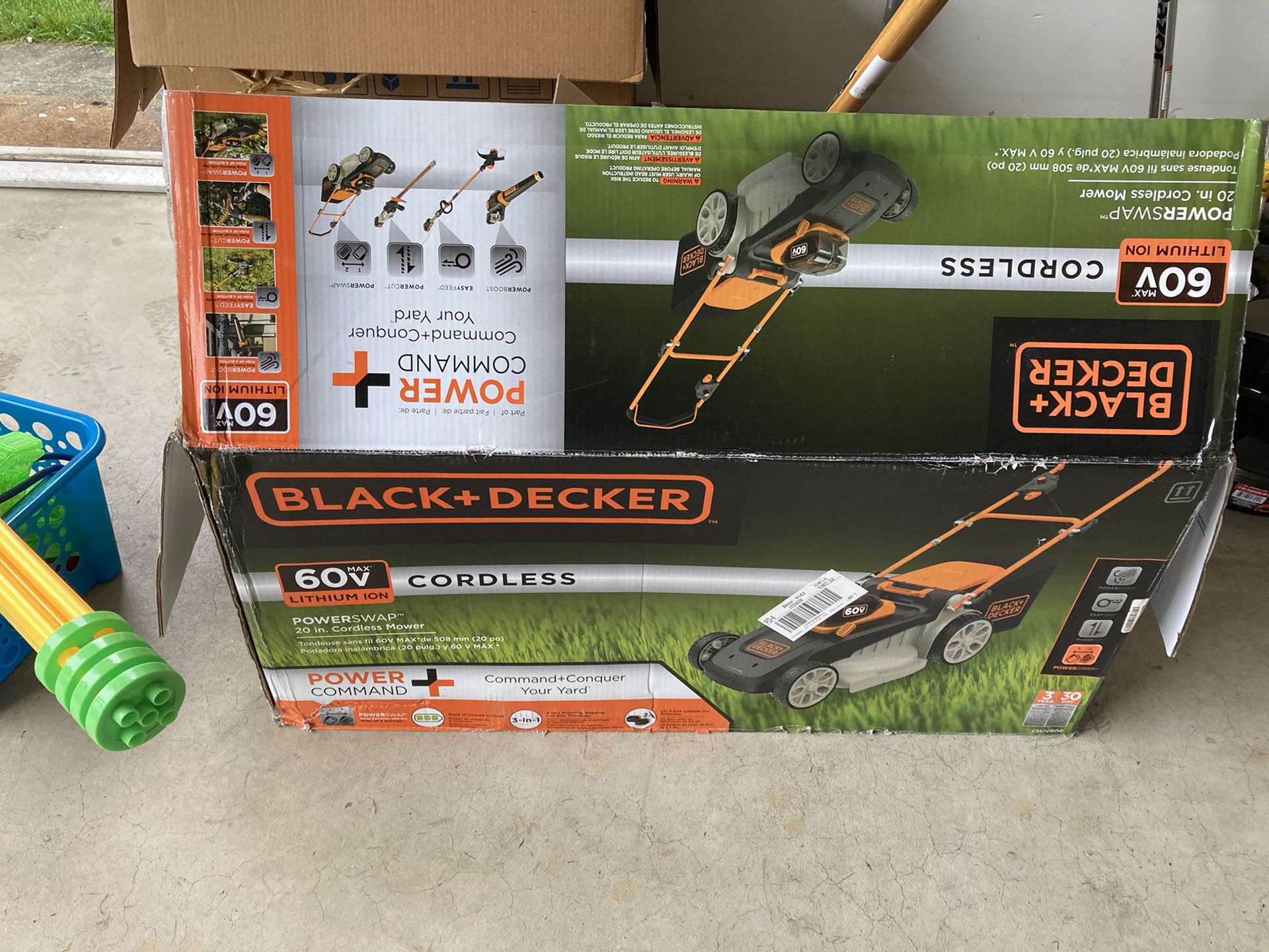 Black decker lawn mower bran new and same brand blower and trimmer for sale
