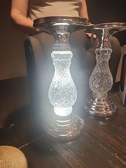 Bath And Body Works Silver Swirling Glitter 3wick Candle Holder