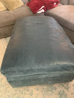 Arhaus Leather Storage Ottoman