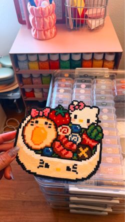Hello kitty Ramen Perler Decor Refrigerator