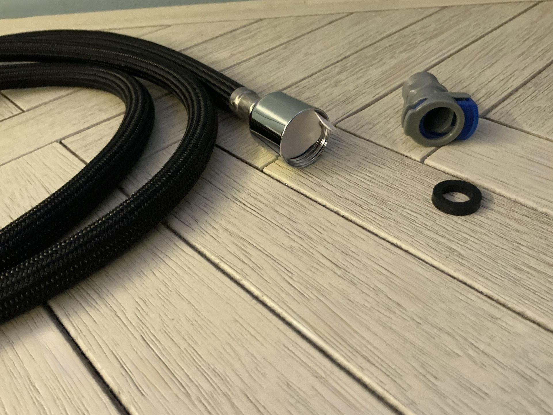 Milisten Black Nylon Fabric Draw Tube Hose For Kitchen Faucet
