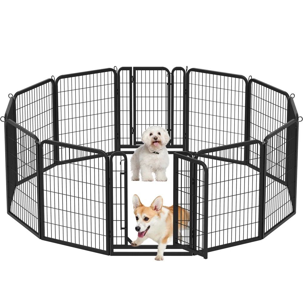 32'' H 12 Panel Metal Exercise Pen With Door (Set of 12)