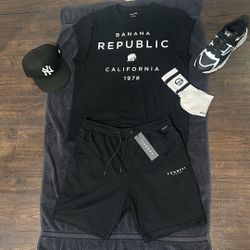 Shirt Large , Shorts Large , Shoes , 9.5  Cap 🧢 Adjustable.