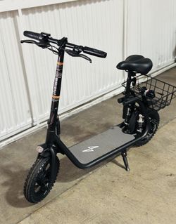 Electric commuter Scooter for Adults Foldable with Seat & Carry Basket E-Scooter