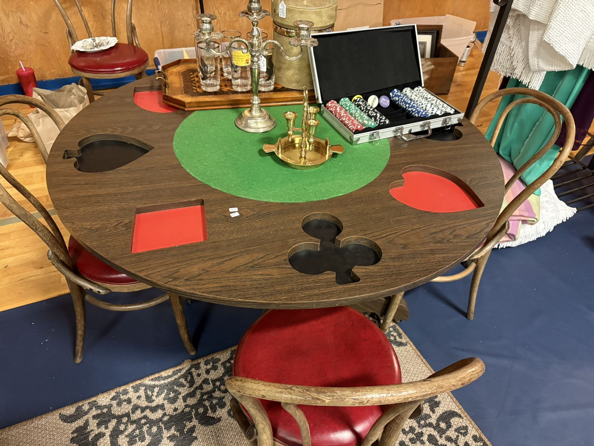 1970s Vintage Poker Table 