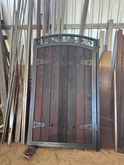 Iron gate with wood