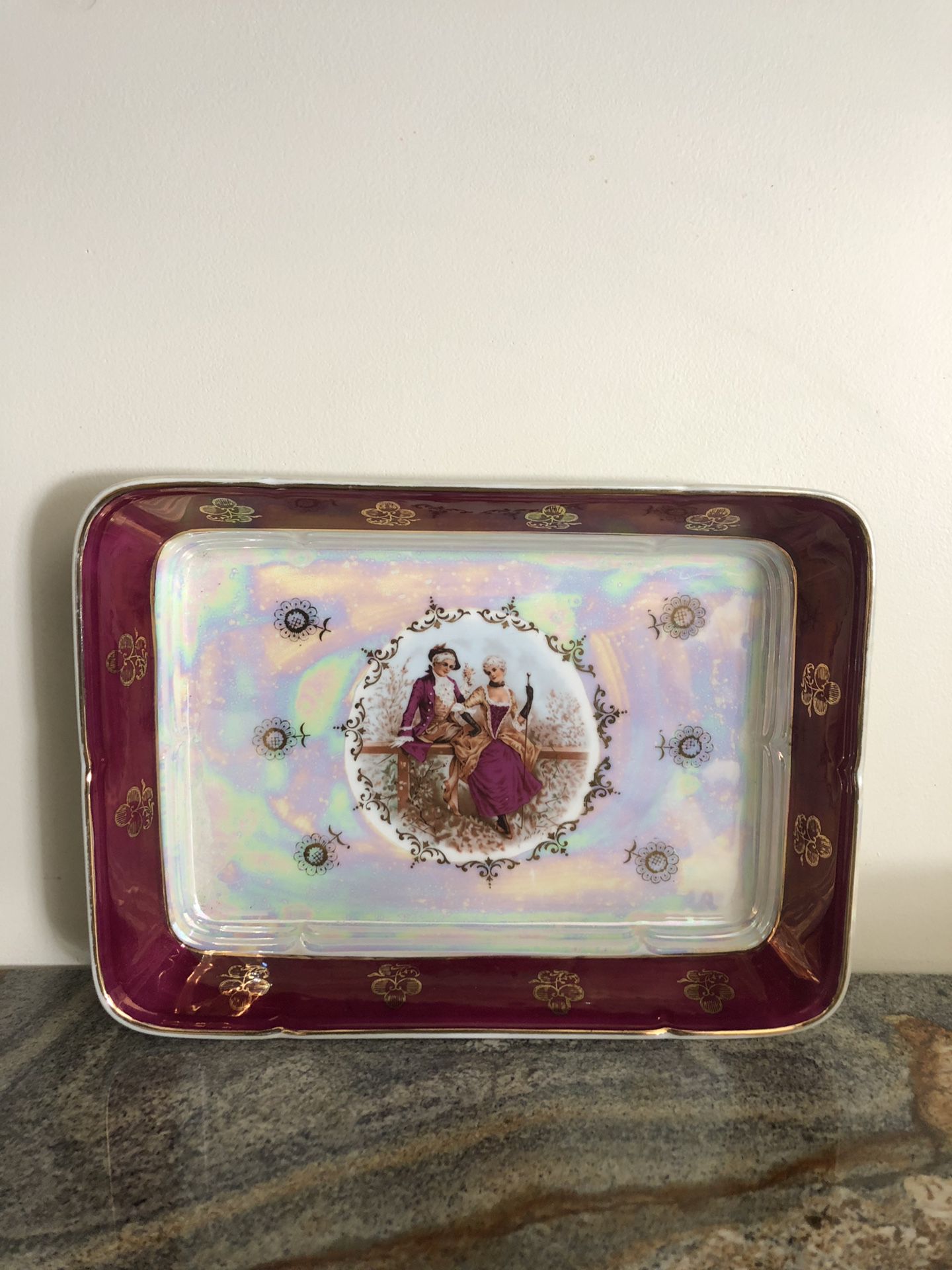 Antique China Madonna Serving Tray