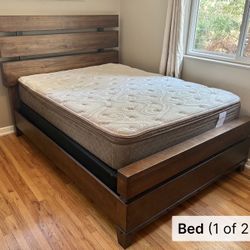 Gorgeous 4-piece Dark-wood Queen Bedroom Set