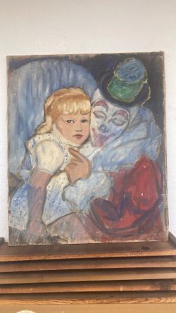 Oil Painting - Girl with Clown